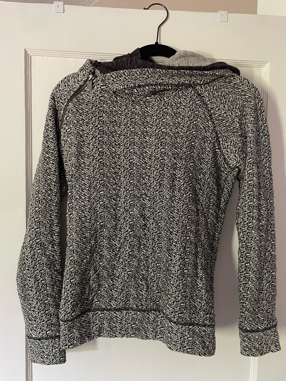 Maison Scotch Heather Gray Thick Knit Double Hooded Sweatshirt - size 1